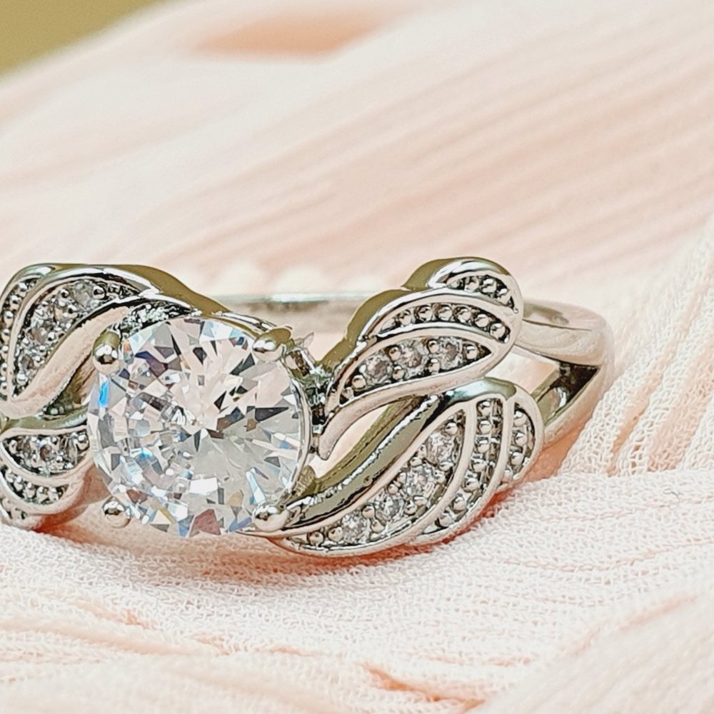 Lovely Layer Stackable Zircon Angel Wings Wedding Rings for Women, INDN8298 - Picture 6 of 6